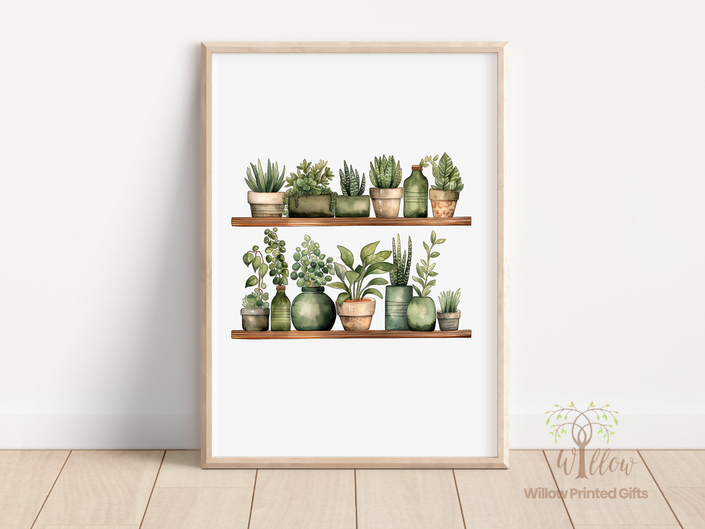 Botanical Prints, Plant Print, Plant Shelf Print, Wall Art Plant Print, Indoor Plants, Plant Print Décor, Nature Inspired Art, Modern Plants