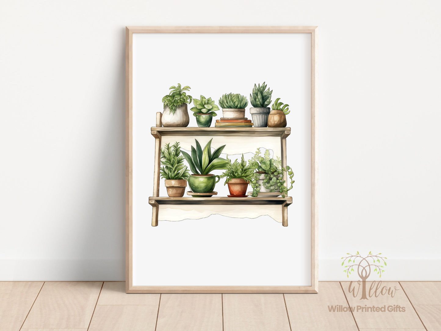 Plant Print, Plant Shelf Print, Botanical Prints, Wall Art Plant Print, Indoor Plants, Plant Print Décor, Nature Inspired Art, Modern Plants