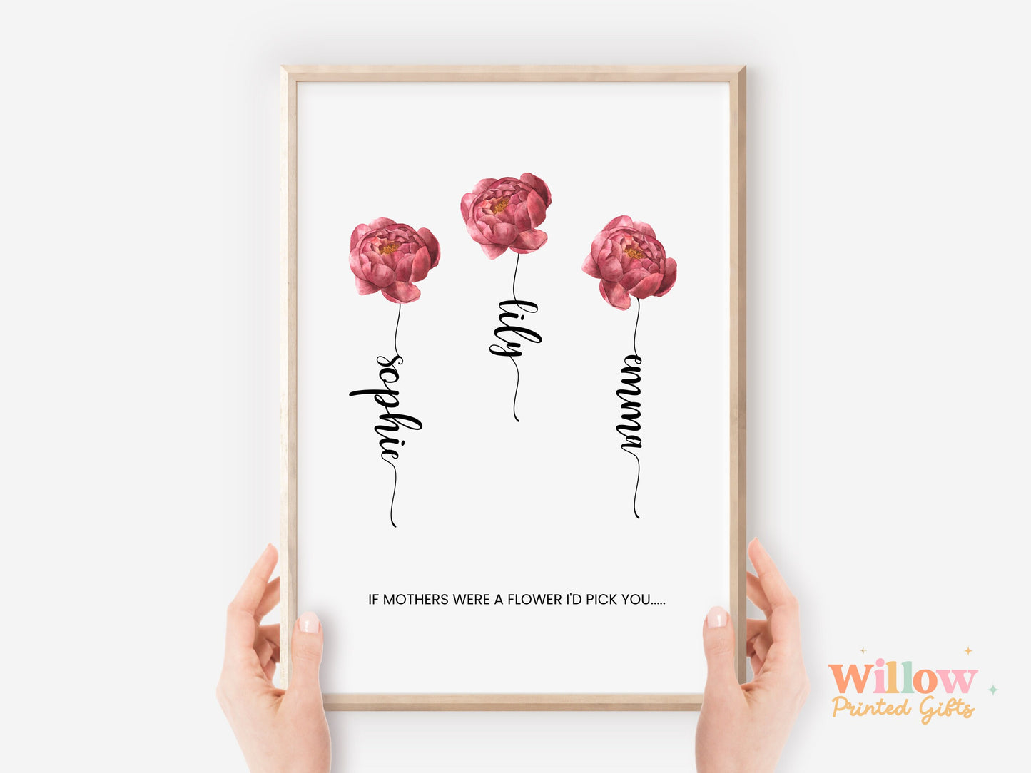 Personalised Mother Flower Print, Personalised Mothers Day Gift, Personalised Flower Print, If Friends Were Flowers I would Pick You