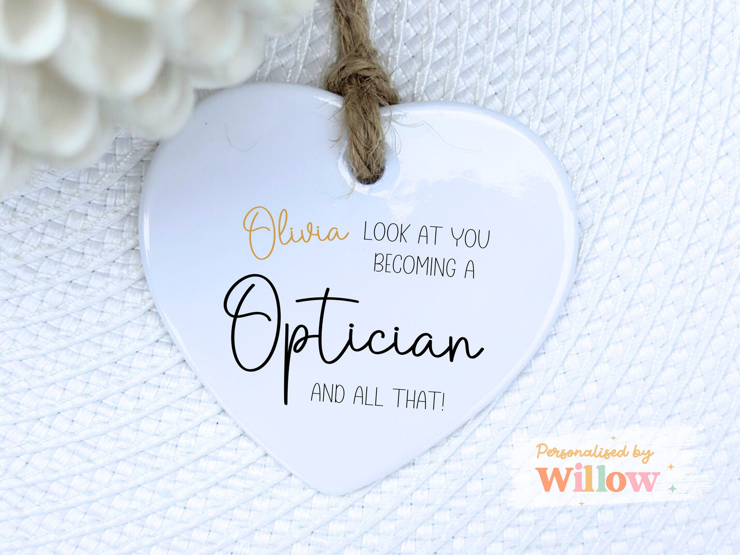 Opticians Graduation Gift, Newly Qualified Ophthalmologist, Ceramic Ornament.