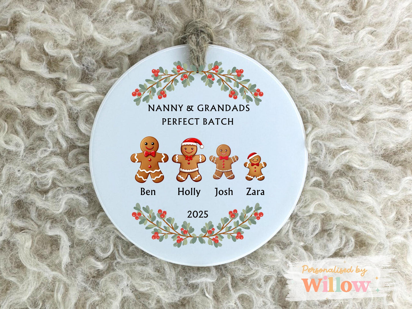 Personalised Gingerbread Man Custom Christmas Hanging Ornament