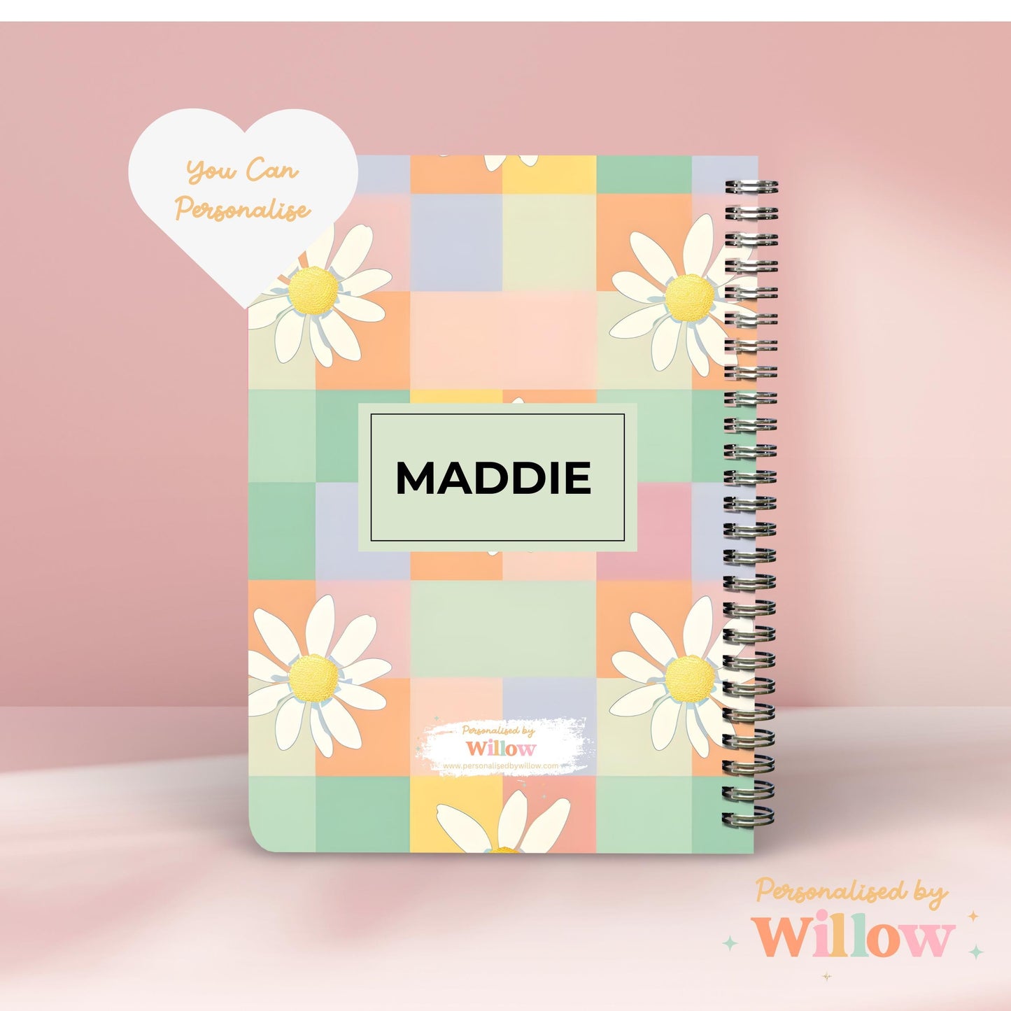 Personalised Notebook, Gift For Writers, Stationary Lover, Flower Notepad, Motivational Gift.