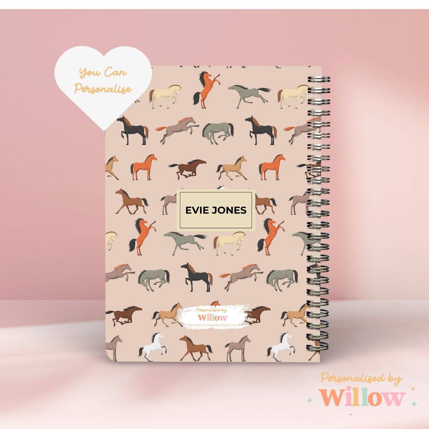 Personalised Horse Notebook Journal, Equestrian Gift, Horse Rider Notebook