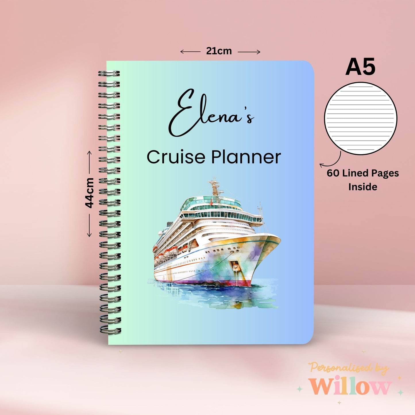 Personalised Cruise Notebook Planner Travel Journal