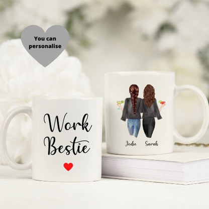 Work Bestie Mug, Work Bestie Gift, Co Worker Gift, Work Leaving Gift, Work Wife, Personalised Mug For Co worker, Work Friend Mug