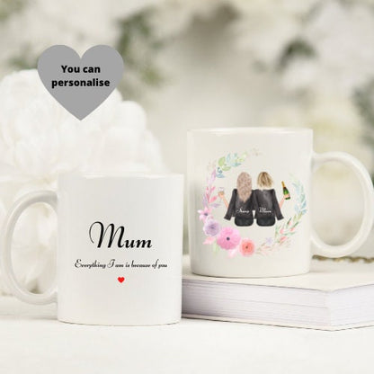 Best Mum Personalised Mum Daughter Mug, Mother's Day Gift.