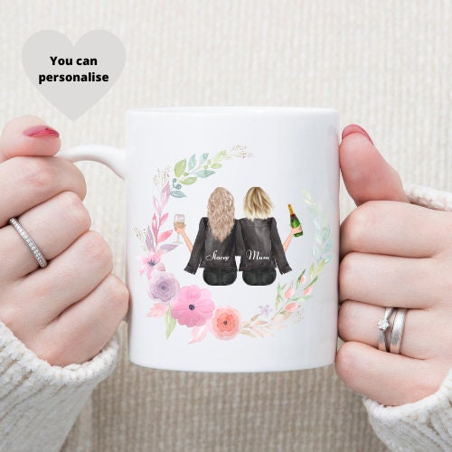 Best Mum Personalised Mum Daughter Mug, Mother's Day Gift.