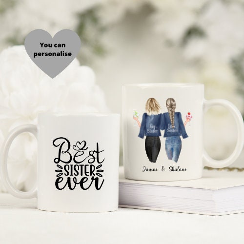 Personalised Ceramic Sister Mug Gift, Personalised Sister Mug.