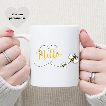 Personalised Name Mug With Bee Design