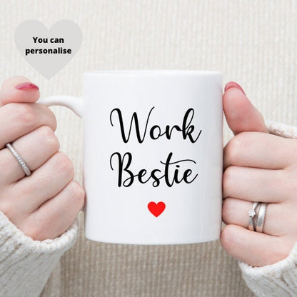 Work Bestie Mug, Work Bestie Gift, Co Worker Gift, Work Leaving Gift, Work Wife, Personalised Mug For Co worker, Work Friend Mug