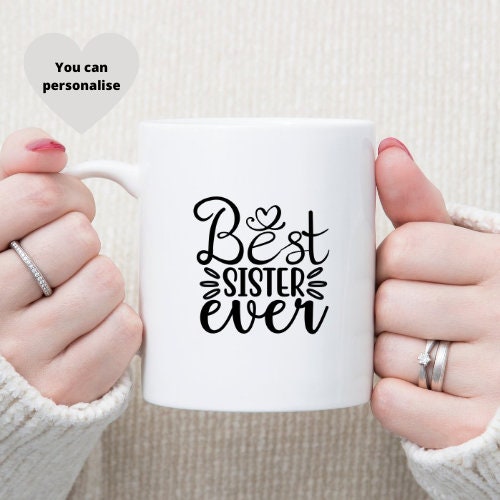 Personalised Ceramic Sister Mug Gift, Personalised Sister Mug.