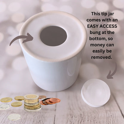 Wax Beauty Tip Jar, Tipping Jar, Salon Money Jar, Thank You Tip Jar.