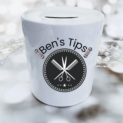 Personalised Barbers Tip Jar