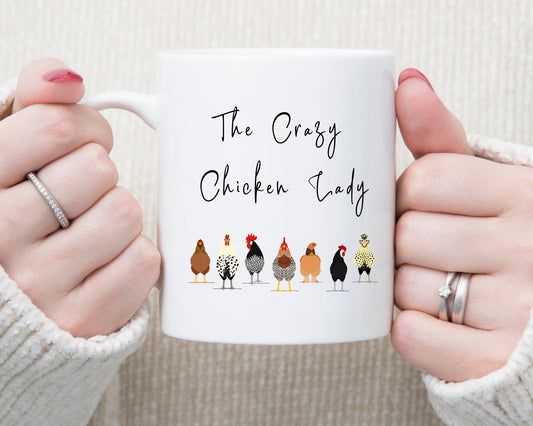 Personalised Crazy Chicken Lady Mug