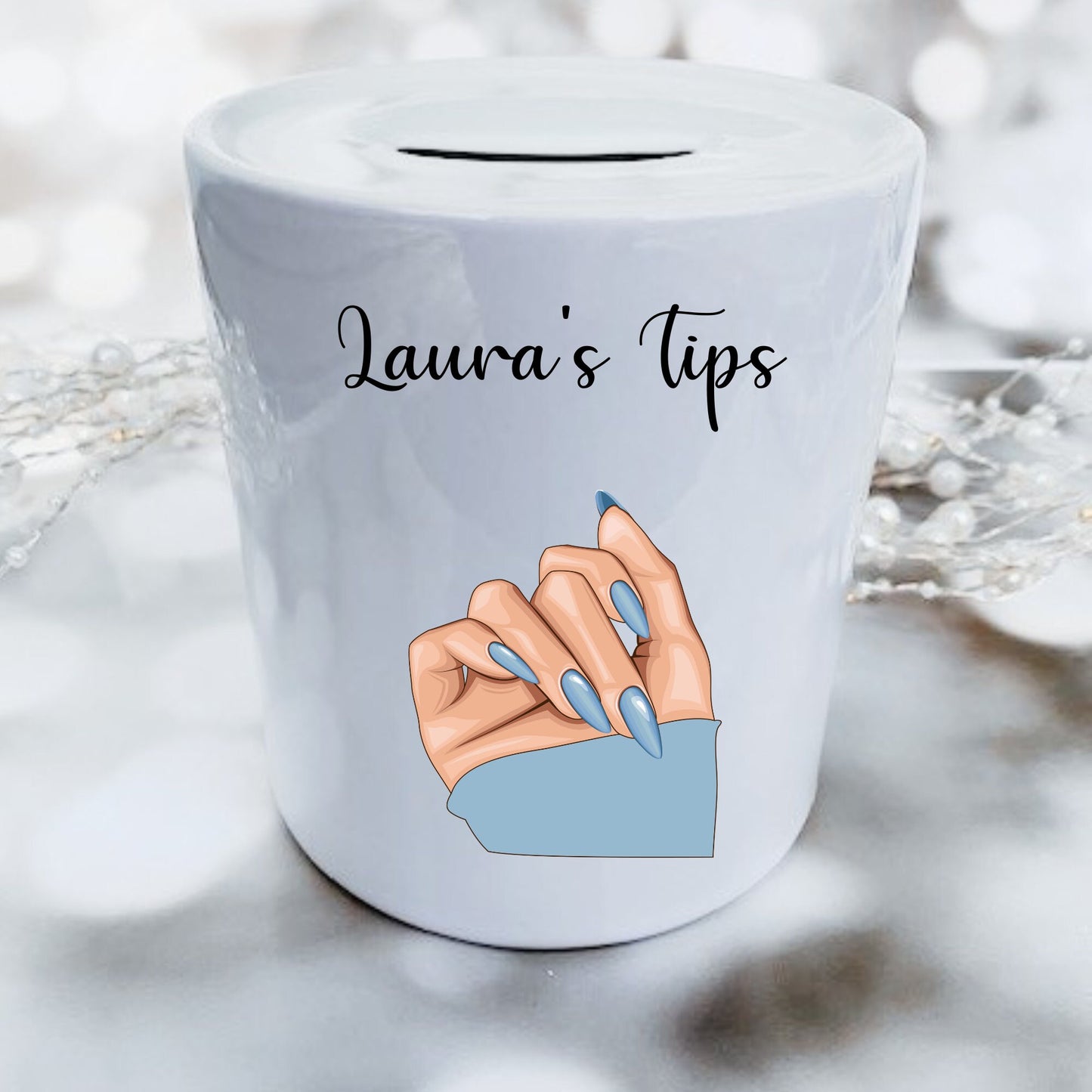 Personalised Nail Technician Salon Tip Jar