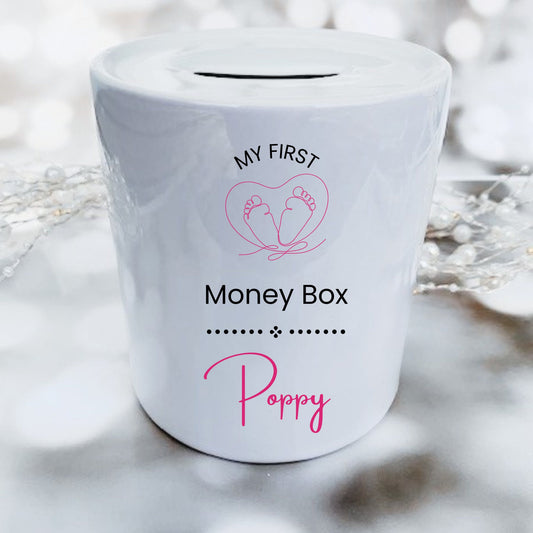 Personalised New Baby Money Box Piggy Bank