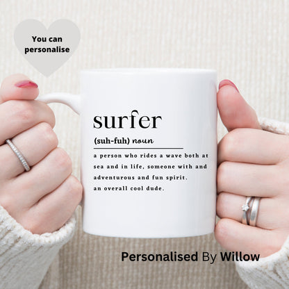 Personalised Surfer Definition Mug