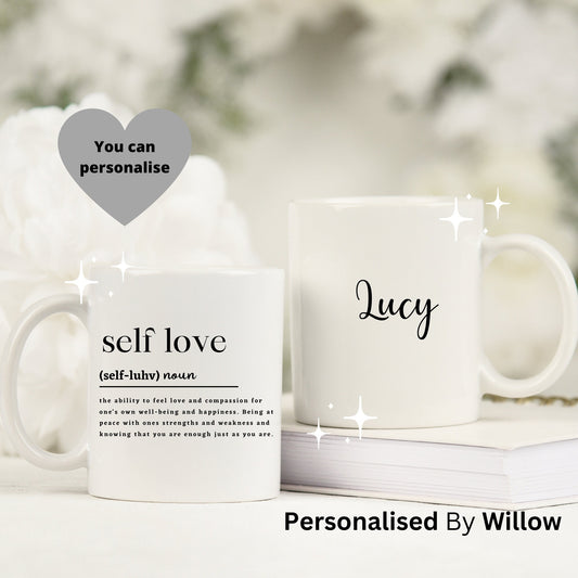 Personalised Self Love Definition Mug