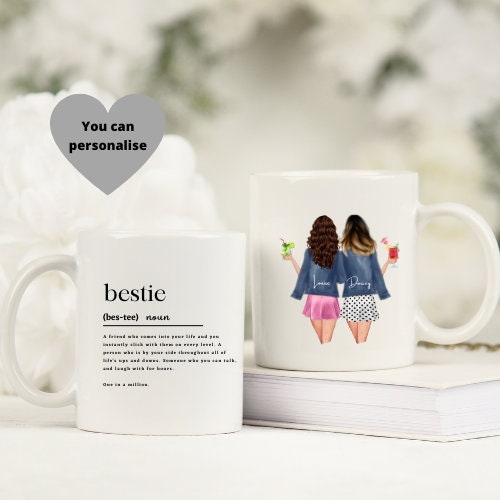 Personalised Bestie Mug, Friendship Mug, Custom Gift for Friend.