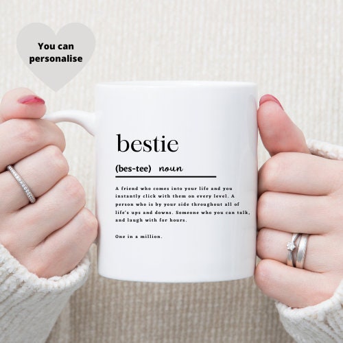 Personalised Bestie Mug, Friendship Mug, Custom Gift for Friend.