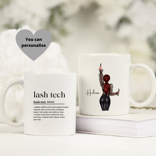 Personalised Lash Tech Mug, Lashes Mug, Personalised Mug, Salon Coffee Mug, Lash Technician Gift, Lash Tech New Job