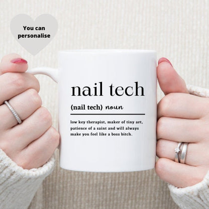 Personalised Nail Technician Mug, Nail Tech Mug, Personalised Mug.