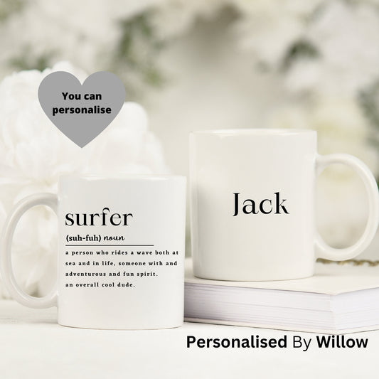 Personalised Surfer Definition Mug