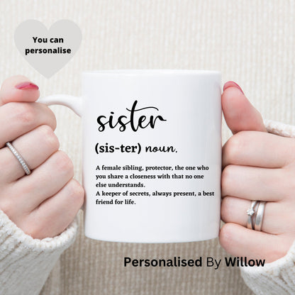 Personalised Sister Definition Mug