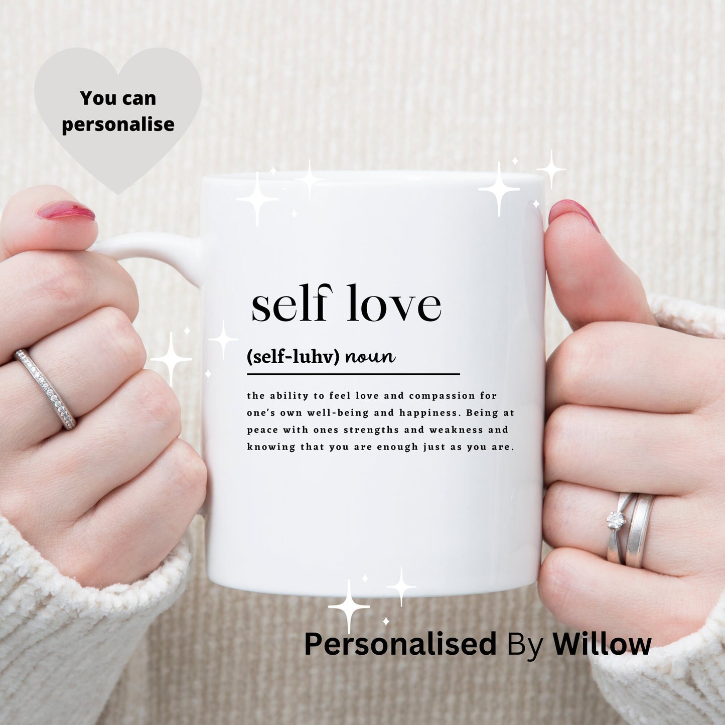 Personalised Self Love Definition Mug