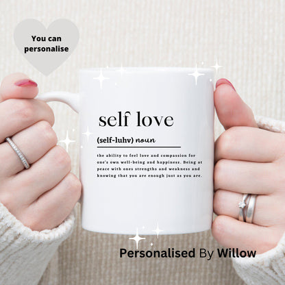 Personalised Self Love Definition Mug