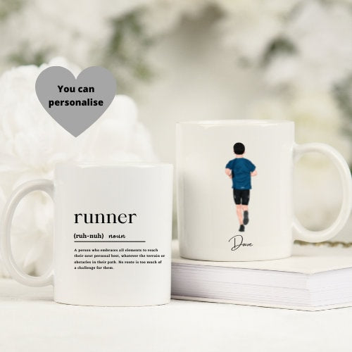 Personalised Park Run Saving mug, Runners Gift, Personalised Runner Definition Print, Running Print, Personalised Running Gift for Dad