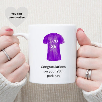 Personalised 25th Parkrun Mug, Milestone Gift