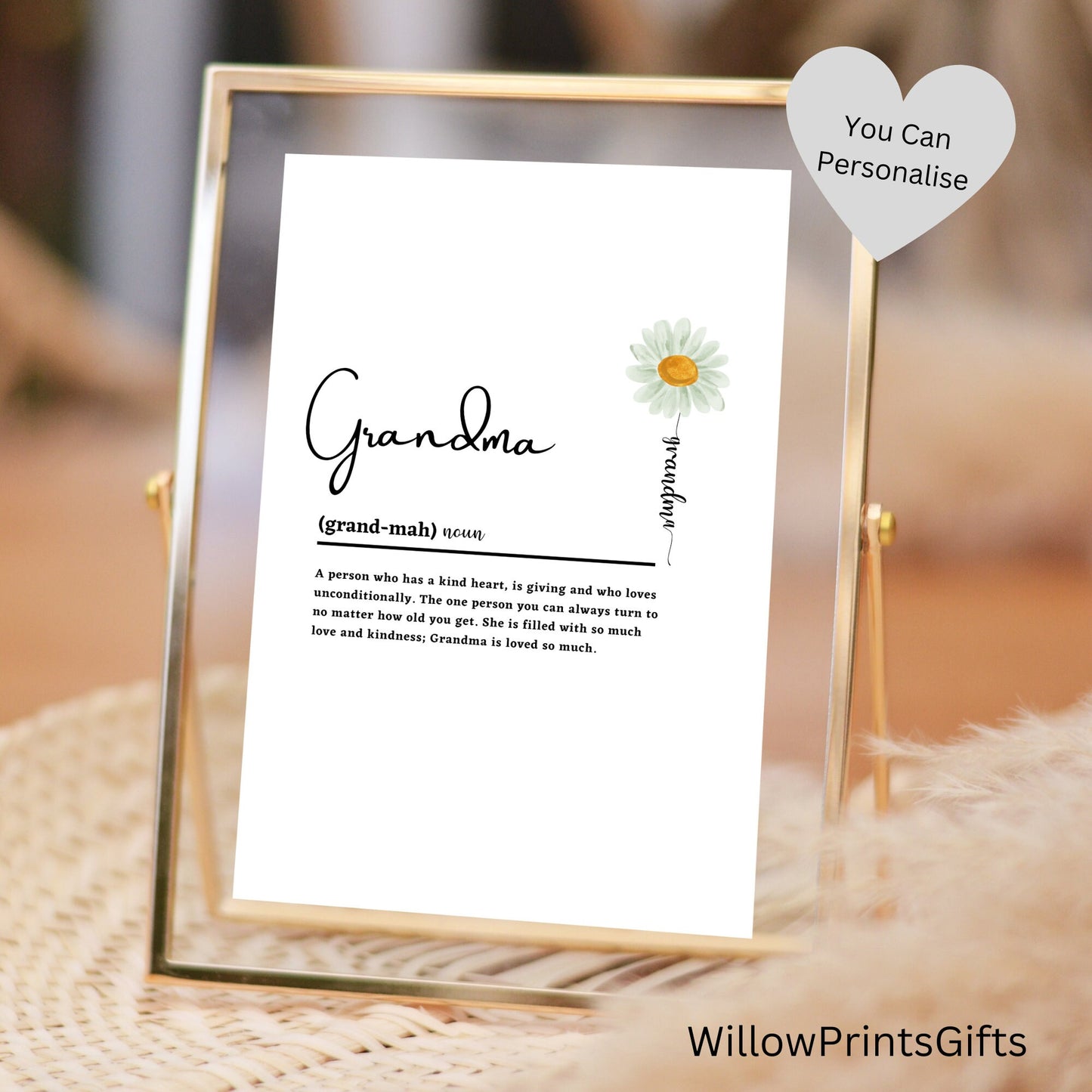 Grandma Definition Print, Gifts for Grandma, Grandma Gifts, Wall Art Décor, Grandma Quote, Grandma Prints  A5 A4 A3 Paper Sizes