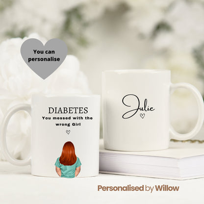 Personalised Diabetes Mug, Self Care, Better Health, Health Support Mug.