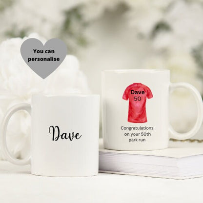 Personalised 50th Parkrun Mug Milestone Runners Gift