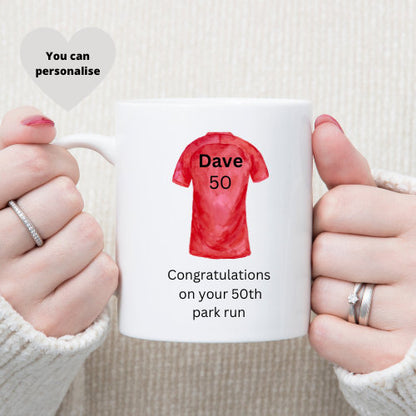 Personalised 50th Parkrun Mug Milestone Runners Gift