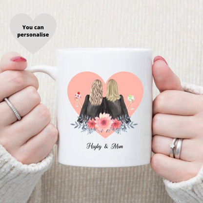 Personalised Mum Daughter Mug, Mother's Day Gift, Birthday Gift for Mum, Best Mum Mum, Custom Daughter Cup, Step Mum Gift.