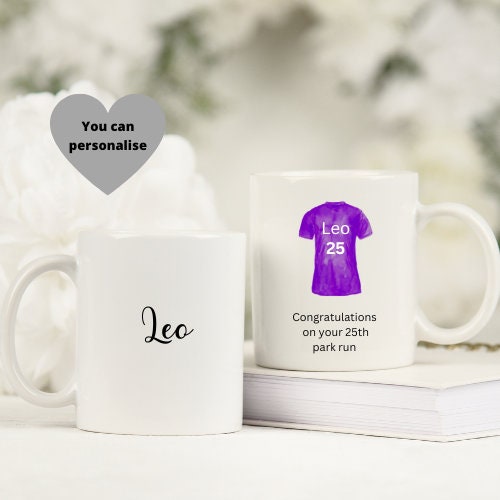 Personalised 25th Parkrun Mug, Milestone Gift