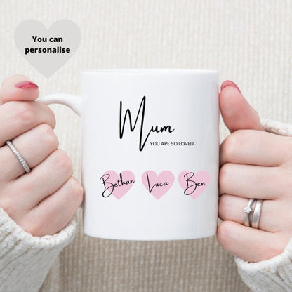 Personalised Mug Mug With Best Mug & Hearts