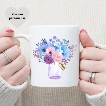 Personalised Mum Flower Mug