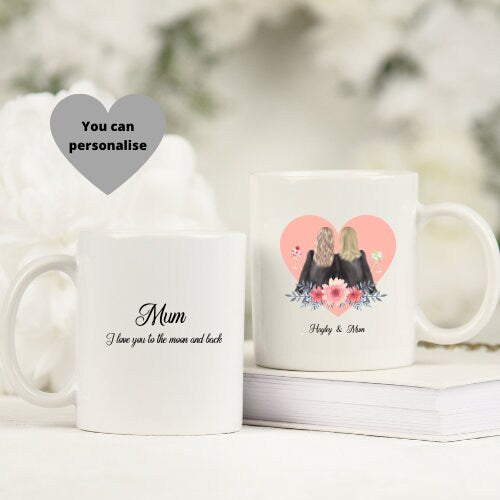 Personalised Mum Daughter Mug, Mother's Day Gift, Birthday Gift for Mum, Best Mum Mum, Custom Daughter Cup, Step Mum Gift.