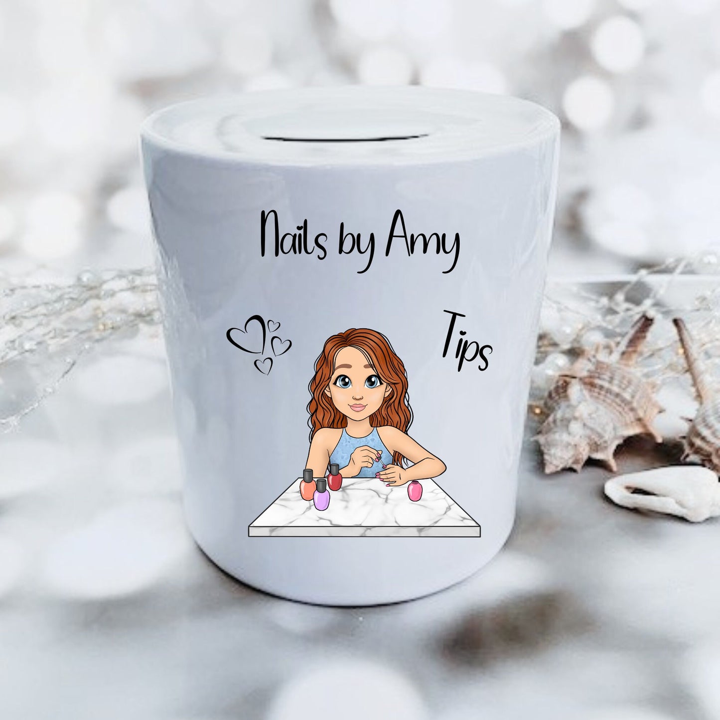 Manicurist Tip Jar, Nail Salon Savings, Nail Money Jar, Nail Technician Gift