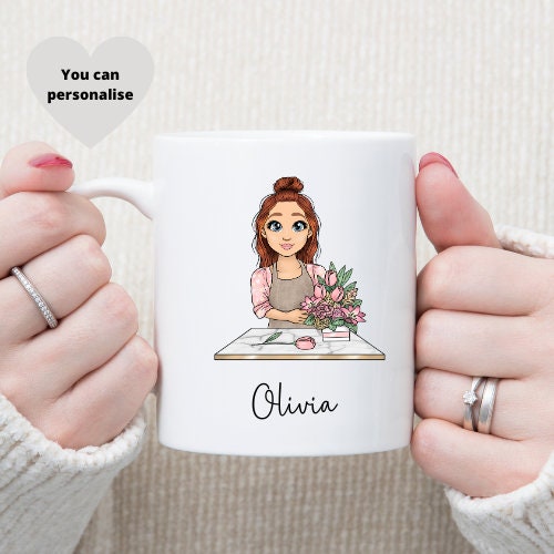 Personalised Florist Mug, Flower Gift, Coffee Mug for Florist.