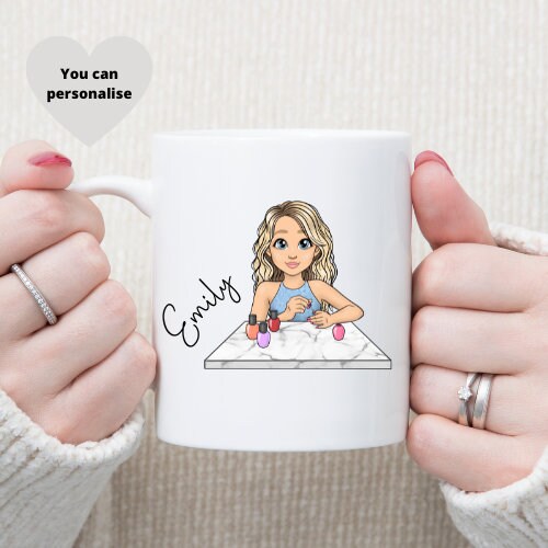 Personalised Manicure Mug, Nail Tech Mug, Personalised Mug.