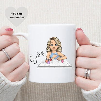 Personalised Manicure Mug, Nail Tech Mug, Personalised Mug.