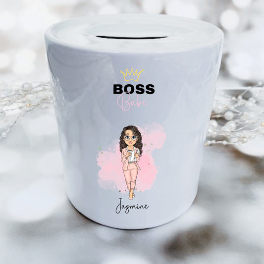 Boss Babe Money Jar, Girl Boss Inspirational Tip Jar, Boss Babe Savings Jar.