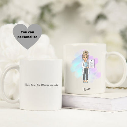 Personalized Optometrist mug, Custom Optometrist coffee mug, Eye care gift, Personalized eye doctor cup, Customized Optometrist tea mug