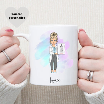 Personalized Optometrist mug, Custom Optometrist coffee mug, Eye care gift, Personalized eye doctor cup, Customized Optometrist tea mug