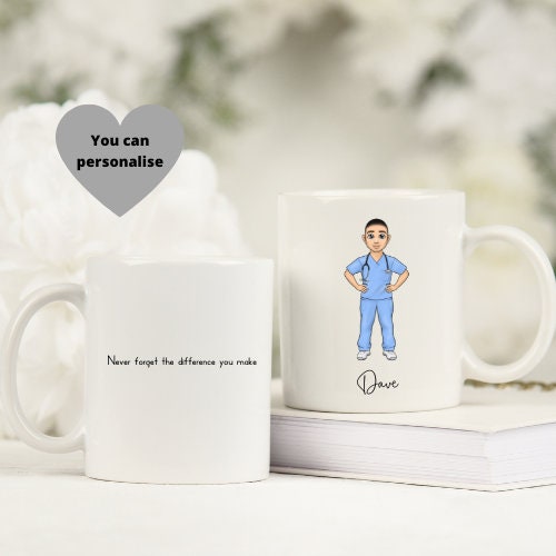 Personalised Male Nurse Mug, Physio Mug, Surgeon Mug Gift.