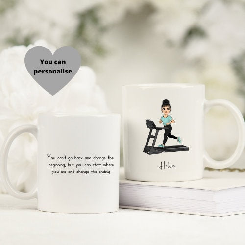 Personalised Runner Mug, Runner Mug, Running Mug Gift, Runner Cup, Custom Runner Artwork, Running Gifts, Fitness Gift